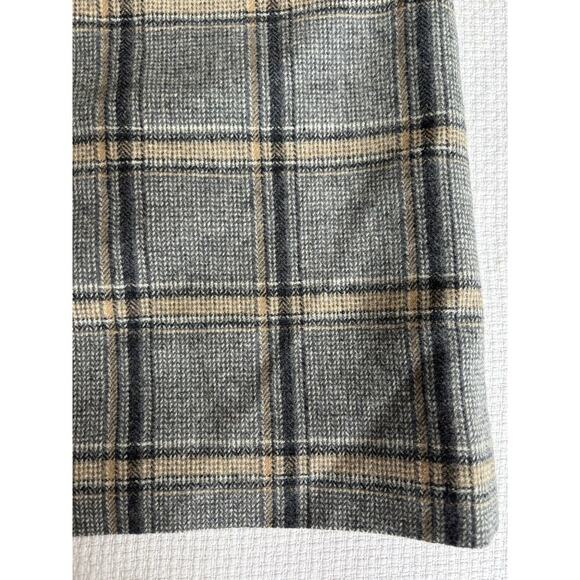 Vintage Pendleton Midi Skirt Straight Virgin Wool Gray/Tan Plaid 12 Tall USA - Picture 3 of 8